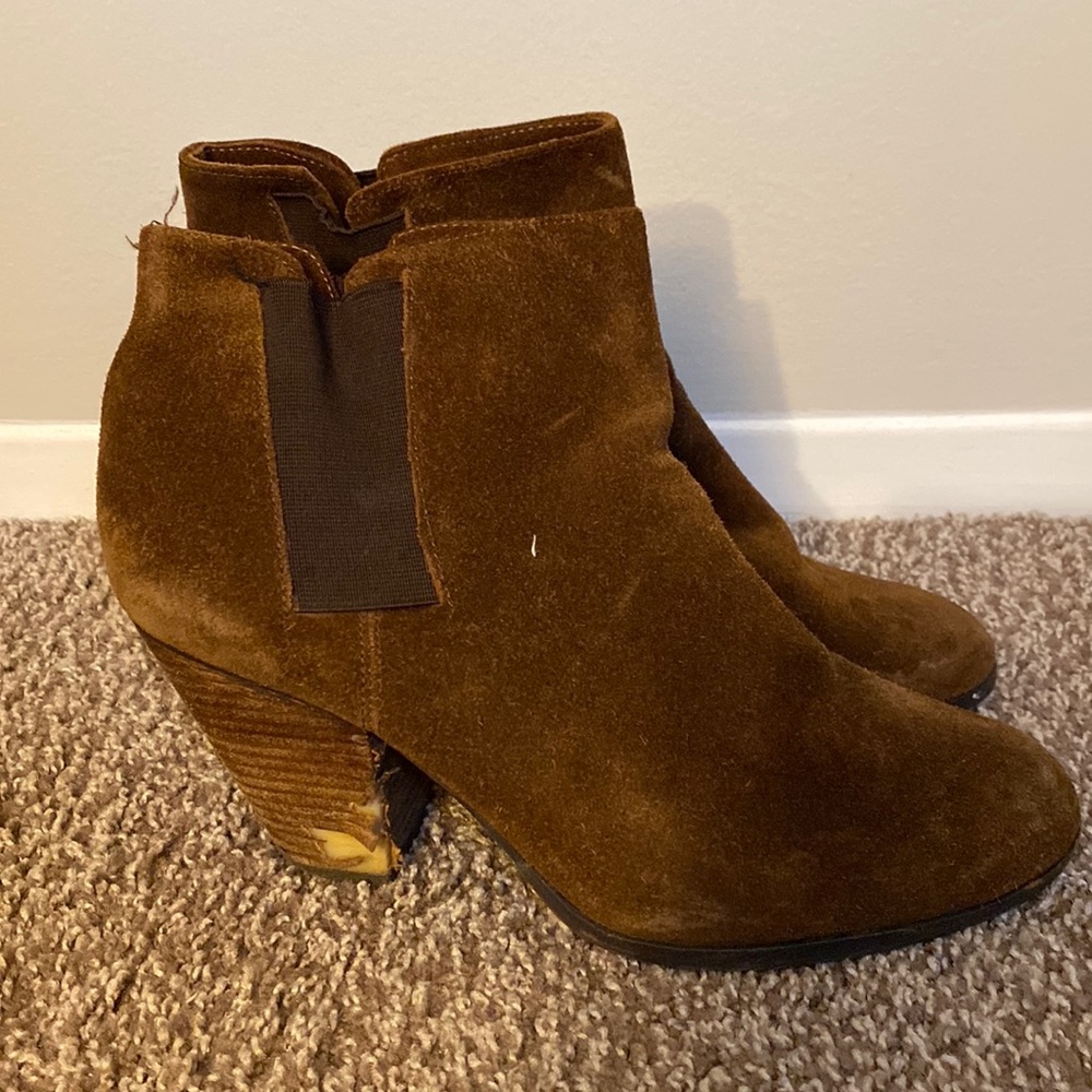 Suede brown booties